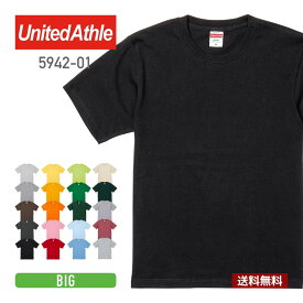 Tシャツ メンズ 無地 United Athle ユナイテッドアスレ 6.2オンス プレミアム Tシャツ 5942-01 大きいサイズ ビッグ 厚手 男女兼用 送料無料 綿 コットン 黒 ブラック 白 ホワイト 紺 ネイビー XXL XXXL クルーネック プリント カットソー スポーツ トップス カジュアル