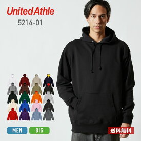パーカー メンズ レディース 無地 United Athle ユナイテッドアスレ 10.0オンス プルオーバー パーカ パイル 5214-01 上 トップス 送料無料 男女兼用 ホワイト 白 ブラック 黒 ネイビー 青 ブルー 緑 グリーン グレー S M L XL LL XL XXXL 裏毛 裏パイル カラバリ豊富