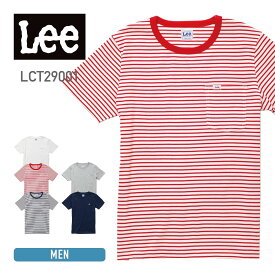 tシャツ メンズ Lee (リー) T-シャツ lct29001 ポケット付 ボーダー カラー ユニフォーム カジュアル XS-XXL