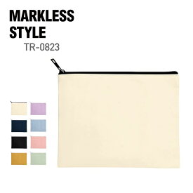 ポーチ 無地 MARKLESS STYLE マークレススタイル ライトキャンバス フラットポーチ (M) TR-0823 男女兼用 ユニセックス 小物入れ 整理 収納 旅行 トラベル 通学 通園 カード コスメ 化粧品 ガジェット ステーショナリー プレゼント イベント コンパクト 綿 コットン