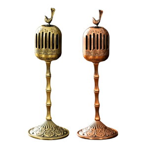 香炉 お香立て ホームデコレーション アンティークデザイン 合金製 エレガント 蓋付き 室内 茶室 リビングルーム スパ用