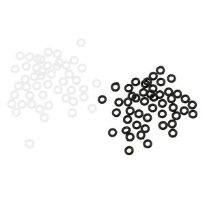 100個/セットラバーグリップダーツチップガスケットシャフトOリンググロメットワッシャー , 100*ノワールO+100*ブランO, 説明したように