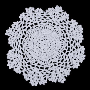 1�̔�����̃N���G�b�g�R�b�g�����[�X�e�[�u��placemats doilies 20cm