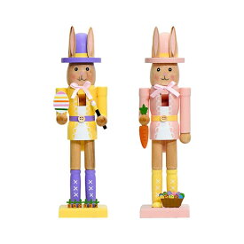 ウサギのくるみ割り人形 モダンクラフト イースター装飾 ティールーム 本棚 デスクトップ用