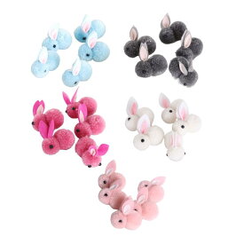 5x イースターウサギのぬいぐるみハンギングペンダントオーナメント人形おもちゃぬいぐるみミニバニーブーケ DIY 誕生日クラフト用品アパレル