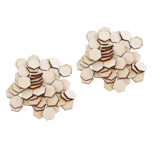 2x 54ピース/個六角形木製幾何学的な木製工芸品DIY空白のブック