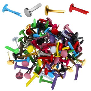 200 個ミニメタル Brads 丸頭 Brads 丈夫な各種カラー紙ファスナー Brads 美術工芸品家庭用スクラップブック