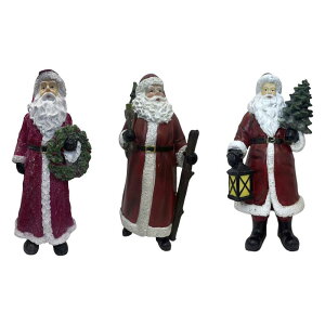 樹脂製サンタクロース像.ミニチュアフィギュア彫刻クリスマスデコレーション立ち姿人形ホリデーフェスティバル新年用