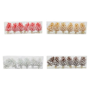 6個入り人工松ぼっくりクリスマスペンダントアートクラフト吊り下げオーナメントクリスマスツリーデコレーションリビングルームホームウィンドウ用