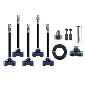 ミストシステム 屋外ミスター 曲げられるノズル 散水装置 ミストノズル スプレーノズル 温室用Tコネクタ付き