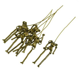 スケルトン人形 ペンダント ジュエリー作り DIY アクセサリーパーツ 6個セット