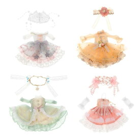 1/6 12 インチ ドール服 女の子 ドール ドレス ヘッドバンド付き 衣装セット 牧歌的なスタイル