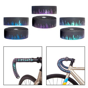 2 個の自転車ハンドルバーテープ自転車バーテープ PU EVA ダンピング通気性デザインバーエンドプラグ付きハンドルラップマウンテンバイク用