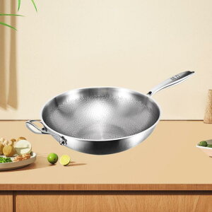 ハンドル付きフライパン チタンポータブルホットポット ノンスティック中華鍋 家庭用 34cm