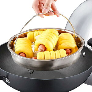 ステンレス鋼蒸し器バスケット野菜蒸し器ポットスチームラックジャガイモ耐久性のあるポータブル実用的な蒸し器挿入ツール