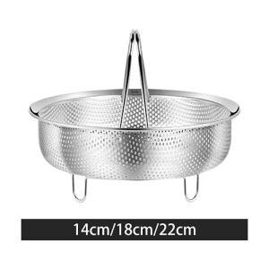 野菜蒸しバスケット ステンレス鋼蒸しバスケット ハンドル付き蒸し器インサート多機能貝類パスタチキン用