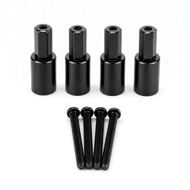 4 Pieces 5mmハブカプラー 防錆 黒色メタルハブカプラー 耐摩耗 1/10 RCホイールハブエクステンション 安定性向上 ホイールスペーサーアダプター 標準サイズ RC車用エクステンダー クローラー用