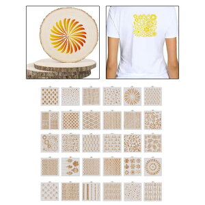 30 個の絵画テンプレートステンシルセットアートクラフトステンシルエンボス絵画ステンシル描画テンプレート木製生地アート用品