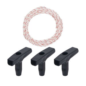 スターター ロープ 10 メートル 3.0 Mm プル コード 3 ピース スターター ハンドル ユニバーサル芝刈り機プル ハンドル