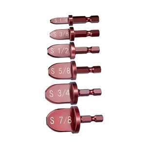 6x エアコン銅パイプエキスパンダかしめツール六角シャンク修理セット