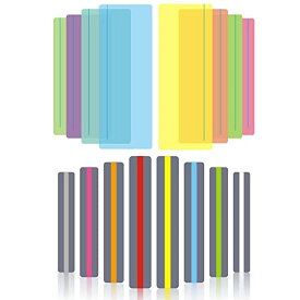 サムコス 読書ガイド しおり リーディングルーラー 16枚セット 読書ガイド ストリップ 重ね合わせ リーディングストリップ 読書ストリップ ブックマーク 読書補助 読書障害者