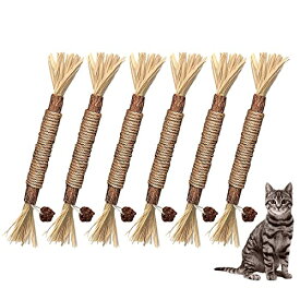 猫 噛む 6個セット 歯ぎしり棒 猫木おもちゃ 猫噛むおもちゃ 歯磨きスティック またたびなし スティック 天然木 ストレス解消 噛む玩具