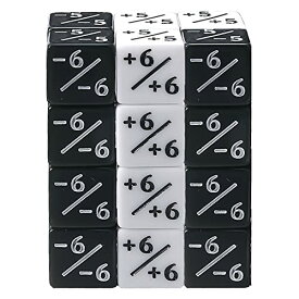24個のダイスカウンター トークンダイス ロイヤルティダイス D6 ダイス ホワイト+1／+1及びブラック-1／-1 マジック CCG カードゲームアクセサリーと互換性があります