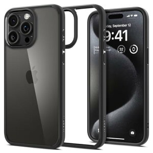 Spigen iPhone 15 Pro Max �P�[�X �N���A �X�g���b�v�z�[�� �ČRMIL�K�i �E���g���E�n�C�u���b�h ACS06570 (�}�b�g�E�u���b�N)