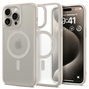 Spigen iPhone 15 Pro �P�[�X MagSafe �N���A �ϏՌ� �ČRMIL�K�i�擾 �X�g���b�v�z�[�� ���ϗ}�� ���� �X�g���b�v�z�[�� 2�d�\�� �����Y�ی� �C�菝�h�~ MagSafe ���C�����X�[�d�Ή� �E���g���E�n�C�u