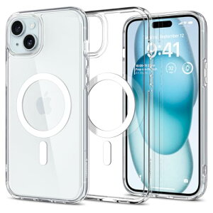 Spigen iPhone 15 �P�[�X MagSafe �N���A �ϏՌ� �ČRMIL�K�i�擾 �X�g���b�v�z�[�� ���ϗ}�� ���� �X�g���b�v�z�[�� �}�O�l�b�g���� 2�d�\�� �����Y�ی� �C�菝�h�~ MagSafe ���C�����X�[�d�Ή� �E��