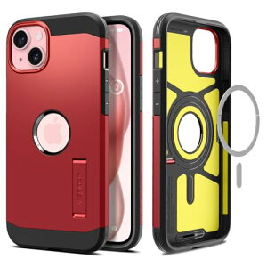 Spigen iPhone 15 �P�[�X MagSafe �ϏՌ� �X�^���h�t�� �ČRMIL�K�i�擾 �}�O�l�b�g���� 3�w�\�� �J�����ی� ���h�~ �Ռ��z�� ���C�����X�[�d�Ή� �^�t�E�A�[�}�[�E�}�O�t�B�b�g ACS06814 (���b�h)