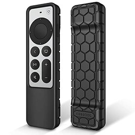 Fintie for 2021 Apple TV 4K / 2022 Apple TV 4K 第3世代 / 2021 Apple TV HD リモコンカバー シリコン保護ケース 軽量 滑りとめ 耐衝撃 握りやすい Apple TV Siri Remote 2021 2022 専用保護カバー(1ブラック)