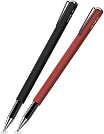 スタイラスペン MEKO（第3世代）2本セット タッチペン スマホ iPhone iPad スタイラスペン Android スマートフォン タブレット用 ペン ディスク＋導電繊維（2in5）ペン先 (ブラック/レッド)