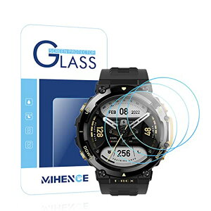 �y3������z Mihence Compatible with Amazfit T-Rex 2 �ی�t�B����, 9H �K���X�ی�t�B���� �Ή� Amazfit T-Rex 2 �r���v �w��h�~�ی얌 -2022