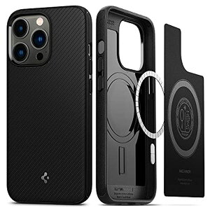 Spigen iPhone13Pro�P�[�X MagSafe �}�O�l�b�g���� �}�b�g�� �ČRMIL�K�i�擾 ���炳�� TPU ����~�� ���C�����X�[�d�Ή� �ϏՌ� ���菝�h�~ �}�O�E�A�[�}�[ ACS03281 (�}�b�g�E�u���b�N)