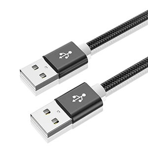 USB 3.0ケーブル オスオス a-aタイプ 両端 コード 5Gbps 高速転送 アルミシェルとナイロン編み HDD、TV Box、カメラ、DVDプレーヤー、プリンタ、モデムなどと互換性あり 1M