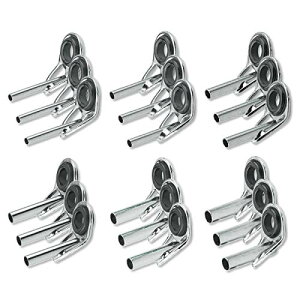 トップガイド ロッドガイド ステンレス 釣り竿 穂先 修理 18点セット 6サイズ (0.9~2.0mm)