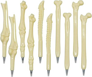 Maydahui おしゃれ 骨 ボールペン 油性 0.5mm 10本セット ドクターペン ハロウィン 可愛い 面白い プレゼント 文房具 筆記用 手帳用 ボールペン 医師 看護師 理科室 クリニック お祝い ギフト 個性