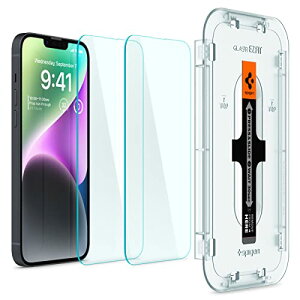 Spigen EZ Fit �K���X�t�B���� iPhone 14 Plus�AiPhone 13 Pro Max �p �\��t���L�b�g�t�� �Z���T�[�ی�^�C�v iPhone14Plus�AiPhone13Pro Max �Ή� �ی� �t�B���� 2����