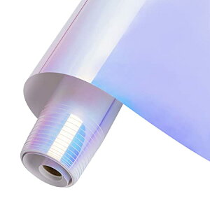 HTVRONT カッティングシート レインボー(虹) ホワイトホログラムシート カッティングシール カッティング用シート コップ 車 約152*30 防水耐候 室内室外