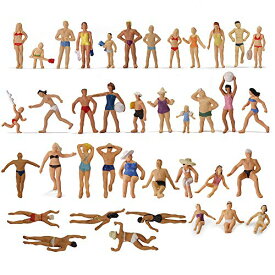情景コレクション 人間 人形 人物 海水浴の人々 人間フィギュア塗装人 1:87 40本入り ビーチの人々 ビーチコレクション 鉄道模型 建物模型 ジオラマ DIY(P8720)