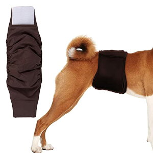 KUVEELA PET 犬用マナーベルト 雄犬用おむつ 犬用オムツカバー 男の子 お散歩 お外出 室内 おでかけ 介護 発情期 通気性 吸水性良い 再利用可能(コーヒー色 L)