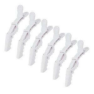 KISARGワニクリップ ダッカールメンズ サロンヘアクリップ ドラゴンクリップ スタイリング ヘアピン バレッタ髪留め 理髪 美容 サロン専用 6個セット入り ホワイト