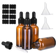 girldate スポイトボトル 30ml 4本セット 遮光瓶 アロマ保存容器 精油瓶 アロマ遮光瓶 ガラス製 茶色 携…