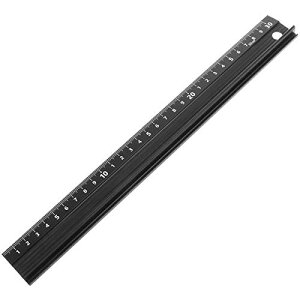 BAIYAN 製図直定規 アルミ 黒 20cm