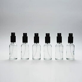 Yizhao 遮光スプレーボトル 30ML透明、ガラス霧吹き、遮光瓶 蓄圧式のスプレーボトル（硝子瓶・アトマイザー）、 詰替ボトル 為 小分け用/クリーニング/アロマ/エッセンシャルオイル/携帯用/旅行用/香水化粧品/消毒用-6本