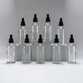 Yizhao遮光瓶スポイト100ml透明、アロマオイル保存容器 精油瓶 ガラススポイトボトル, 為に エッセンシャルオイル、精油小分け、マッサージ、フレグランス、アロマテラピー、実験室用-9本