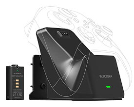 ElecGear Xboxコントローラー充電器＋1200mAh充電式交換用バッテリー電池、ウォールマウントとデスクトップのデュアルパーパスシングル充電ドック、Xbox Series X|SそしてXbox One対応USB急速充電壁掛け金具収納スタンド