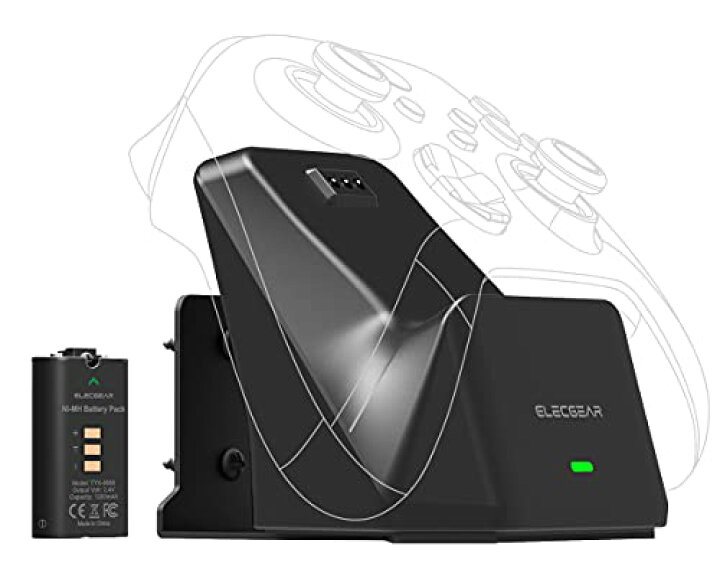 楽天市場】ElecGear Xboxコントローラー充電器＋1200mAh充電式交換用 