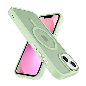 PinLiSheng iPhone 13 mini MagSafe�Ή� �P�[�X �}�b�g ������ �����{�^�� �ϏՌ� ���ɗD�����G�� �w��h�~ �ČRMIL�K�i ���ϖh�~ �X�g���b�v�z�[���t�� �X�}�z�P�[�X iPhone 13mini,�O���[��